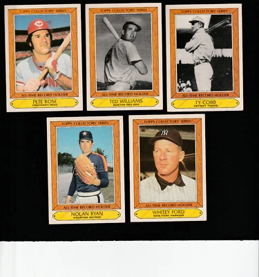 Lote de 5 tarjetas de béisbol Topps Woolworth 1985 Nolan Ryan Pete Rose Ted Williams Foto 1 de 2