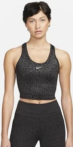 Nike Women's Dri-Fit Slim Fit Medium Leopard Printed Tank Top DM7379-070 Black - Picture 1 of 5