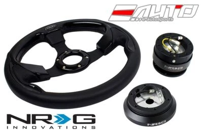 Volante NRG 320mm Pilota Cuero Negro IN con Buje SRK-120H Gen2 Release BK Foto 1 de 4