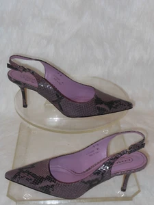 Coach Alena Snakeskin Purple Leather Pointy Slingbacks Heels Womens Size 9 M - Picture 1 of 9