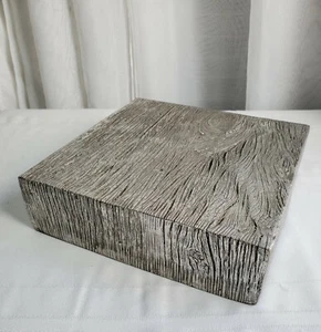 Faux Wood Silver Stand Pedestal Cake Display Ornament Selling Store Decor - Picture 1 of 9