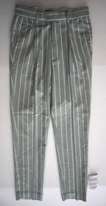ASOS DESIGN Boy's Sz 26x25 Sage Prep Green Pin Stripe Tapered Smart Dress Pants - Picture 1 of 13