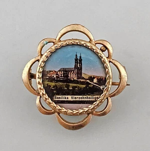 a-9325044 Antike-Foto-Brosche Durchbruchrand D3cm Vintage - Bild 1 von 2