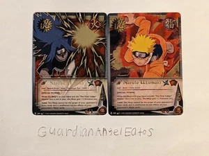 Naruto TCG CCG Naruto Uzumaki Sasuke Uchiha Card Super Rare Foil LP / Near Mint - Picture 1 of 2