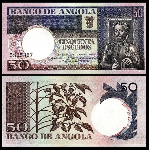 Angola 50 Escudos 1973, AUNC / UNC, P-105 Cover