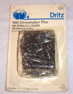 Alfileres de coser Dritz para modista, 900 unidades; paquete vintage sin abrir con fecha 1994 - Imagen 1 de 3