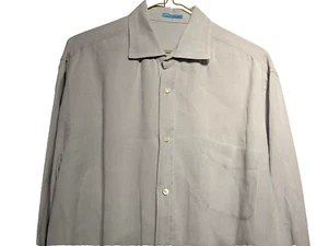 J. Mclaughlin Button Up Linen Shirt Mens L Beach/Formal Light Gray Long Sleeve - Picture 1 of 18