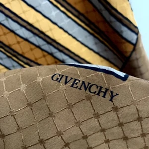 GIVENCHY STRIPES BROWN HAND ROLLED SQUARE silk scarf 33 in #A73 - Picture 1 of 3