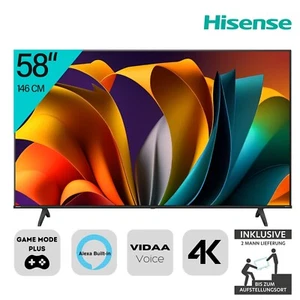 Hisense Fernseher 58 Zoll 4K Ultra HD Sprachassistent Game Mode Plus 58E6NT 2ML - Bild 1 von 12