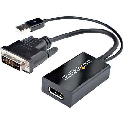 StarTech DVI2DP2 DVI to DisplayPort Adapter with USB Power - DVI-D to DP Video - Image 1 of 4
