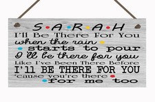 Personalised Friends Song Hanging Plaque Friendship Gift TV Show Any Name