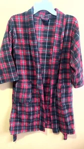FADED GLORY FLAME RESISTANT PLAID ROBE MEDIUM YOUTH - Picture 1 of 3