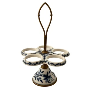 Antiguo soporte para jarra de cebolla azul Meissen soporte pedestal de bronce sin frascos - Imagen 1 de 11