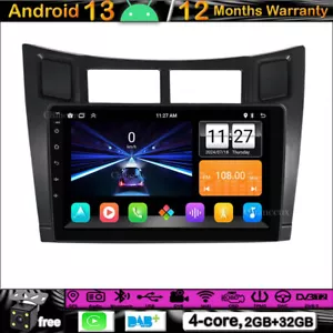 9"Android 13 Head Unit Radio Carplay GPS SAT Navi DAB For Toyota Yaris 2005-2012 - Picture 1 of 12