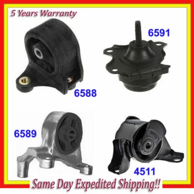 Motor & Trans Mount Kit w/ MT 4PCS For 01-05 Honda Civic 1.7L same day ship M158 - Image 1 of 4