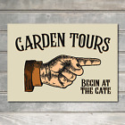 Garden Decor Tours Pointing Hand Gate Sign Garden Lover Gift Metal Plaque