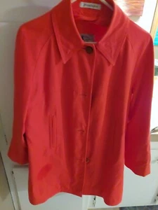 Abrigo para mujer Misty Harbor para todo clima talla 14 regular hasta la rodilla naranja abotonada - Imagen 1 de 2