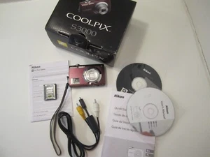 NIKON Coolpix S3000 Digital Camera-12.0MP/4x-/Box-2 disc-Cord-Battery-FOR PARTS - Picture 1 of 7