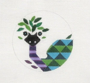 Melissa Prince Abstract Ostrich Animal Handpainted Needlepoint Canvas - Picture 1 of 1