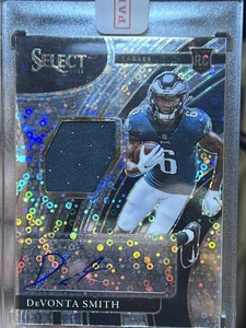 2021 Panini Select DeVonta Smith Signature Memorabilia Disco Prizm Auto 1/25