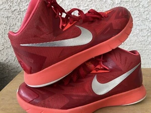 Nike Lunar Hyperquickness 652775-606 Red Silver Basketball Shoes Men's 9 - Picture 1 of 15