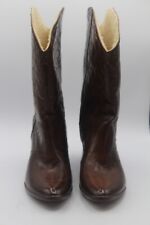 Vintage Andrew Geller Brown Leather Cowboy Boots Size 8 Winter Lined Runs Small