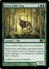 WOTC MtG M10 Great Sable Stag (R) (Foil) EX