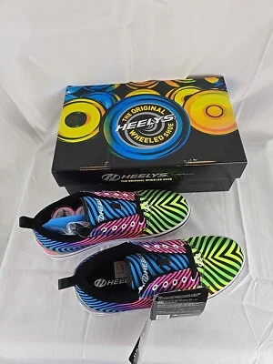 Zapato de Skate Heelys Brillante Neón Arco Iris Estampado de Cebra Negro Juvenil Talla 8 Mujer 9 Foto 1 de 4