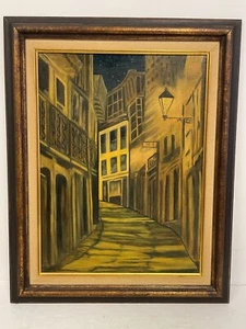 Original Oil Painting Framed Spain Signed Eagers? Santiago de Compostelia 16x20" - Picture 1 of 8