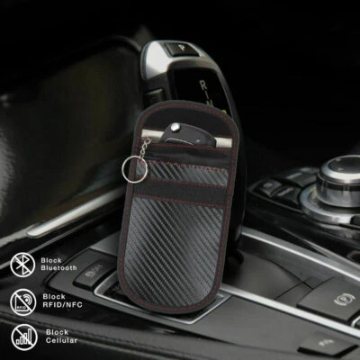 Car Anti-theft Key Fob RFID Signal Blocker Faraday Signal Blocking Pouch Bag - Image 1 of 4
