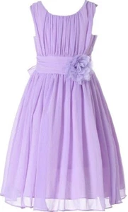 NWT Bow Dream Girl's Elegant Ruffle Dress Junior Bridesmaid Sz 18 - Picture 1 of 3