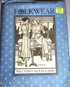 Folkwear Wall Street Blouse & Skirt Sewing Pattern 232 Sizes 8-16 '85 Unused-F2  - Picture 1 of 6