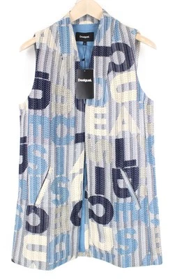 Desigual Chaq Letters Mujer Chaleco S con Bolsillos Jersey Abstracto Logo Print - Imagen 1 de 4