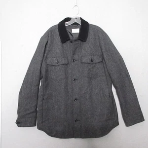 Club Monaco Jacket Shacket Men XL Gray Wool Corduroy Collar Layer Preppy Pockets - Picture 1 of 9