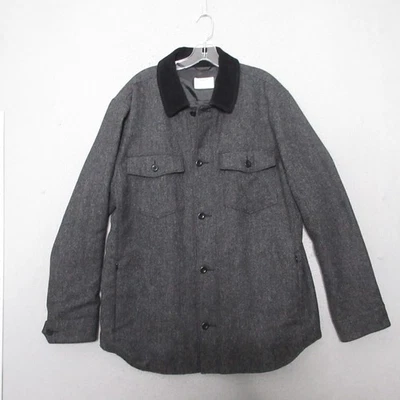 Club Monaco Jacket Shacket Men XL Gray Wool Corduroy Collar Layer Preppy Pockets - Image 1 of 4
