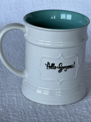 Caneca xícara de café Roscher branca Hello Gorgeous cerâmica 16 oz - Imagem 1 de 4