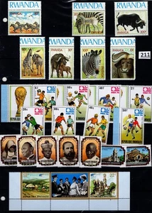 # RWANDA - MNH - SOCCER, ARCHITECTURE, ANIMALS, ZEBRAS, RELIGION - Picture 1 of 1