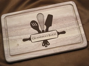 Baking Utensils Personalised Engraved Wooden Rectangle Cutting Board 30 cm - Picture 1 of 6