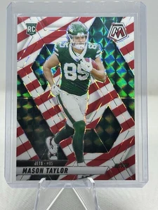 2025 Mosaic Mason Taylor RC #324 Red White Prizm Exclusive SP Jets Rookie - Picture 1 of 9