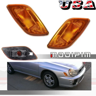Lente de luces de señalización laterales para guardabarros delantero ámbar para 02-03 Subaru Impreza RS TS Foto 1 de 4