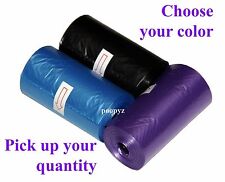 Dog Pet Waste Poop Bags Unscented Refill Rolls BLACK, BLUE, PURPLE 20 bags/roll