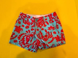 Lilly Pulitzer Shorts - The Calllahan Short - Size 00 - Teal & Red - Picture 1 of 3
