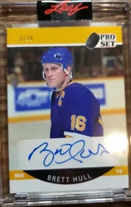 BRETT HULL 2020-2021 Leaf Pro Set Memories AUTO Autograph #'d 3/10 SSP - Picture 1 of 3
