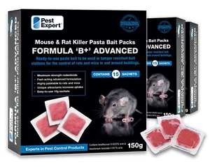 Pest Expert® Max Strength Rat Poison Killer Pasta Paste Block Bait (3 x 150g) - Picture 1 of 1