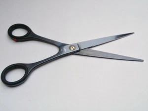 Haarschere DIAMOND EDGE Solingen 18 cm by Dorko Vintage Barber shears 7" Black! - Picture 1 of 10