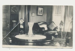 Antique RPPC Parlor Sitting Room Photo Chicago Illinois Lake Forest IL 1914 - Picture 1 of 3