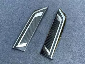 Front Top Grille Grilles Cover Trim for 2019-2023 Toyota RAV4 2PCS Carbon Fiber - Picture 1 of 5