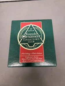 Silver-Plated Toys and Tree Atop a Lead Crystal Bell - Hallmark Ornament 1989 - Picture 1 of 2