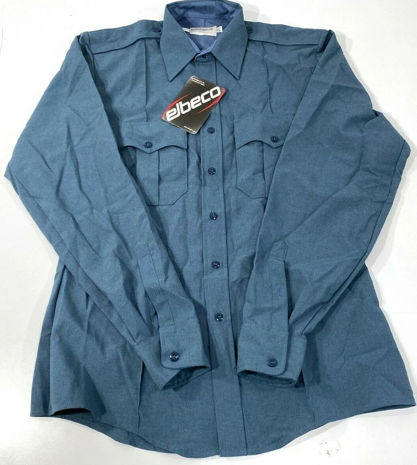 Elbeco Mens Textrop2 Long Sleeve Polyester Shirt 320n Black 16 X 34"