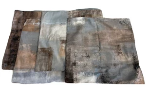 Decorative Pillow Cover 18x18 Zip Brown/gray Insert not inc. Abstract 4-PACK NEW - Picture 1 of 12